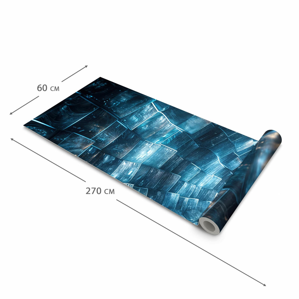 Wasserabweisender Läufer für die Küche mit Motiv Futuristischer Tunnel in der Grösse 60x180 cm