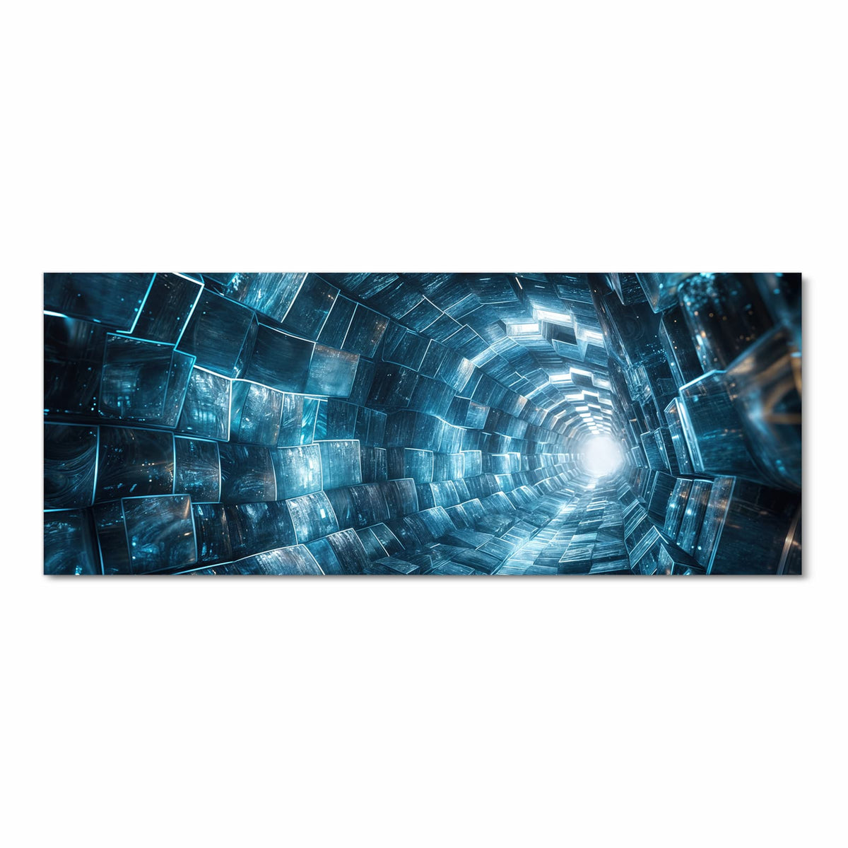 Schmutzabweisender rutschfester Küchenteppich mit Motiv Futuristischer Tunnel in Frontansicht