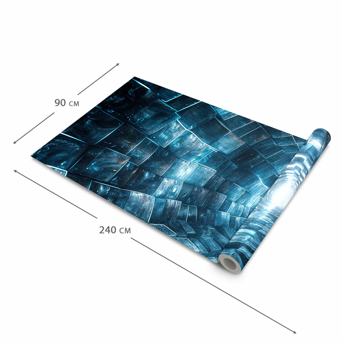 Rutschfester Teppichläufer für die Küche mit Motiv Futuristischer Tunnel in der Grösse 60x240 cm
