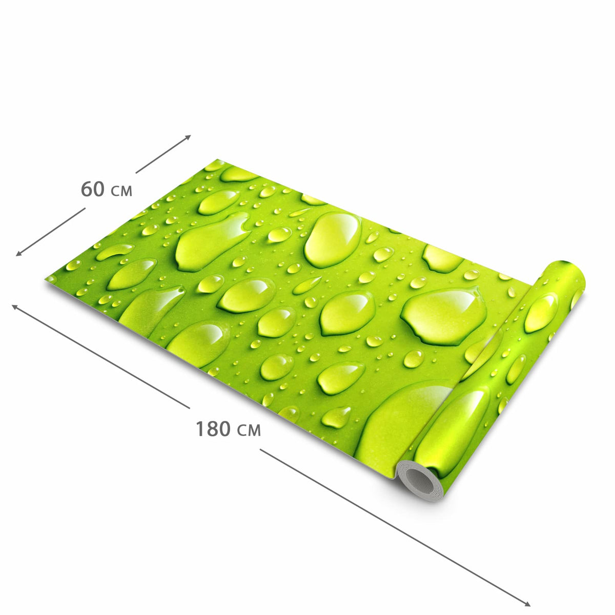 Waschbarer rutschfester Küchenläufer mit Motiv Sanfte Wassertropfen in der Größe 60x180 cm