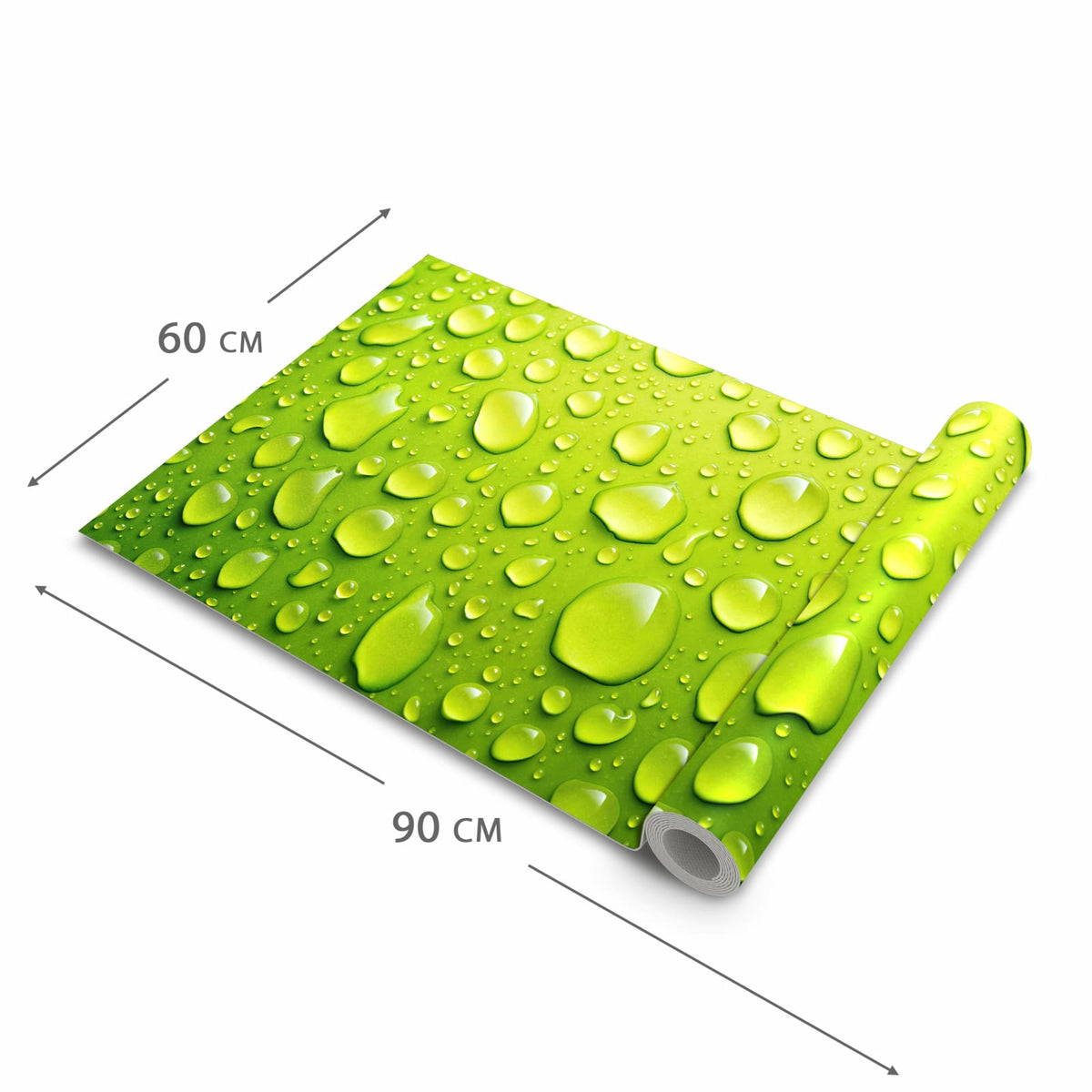 Bodenschonender moderner Küchenläufer mit Motiv Sanfte Wassertropfen in der Grösse 60x180 cm