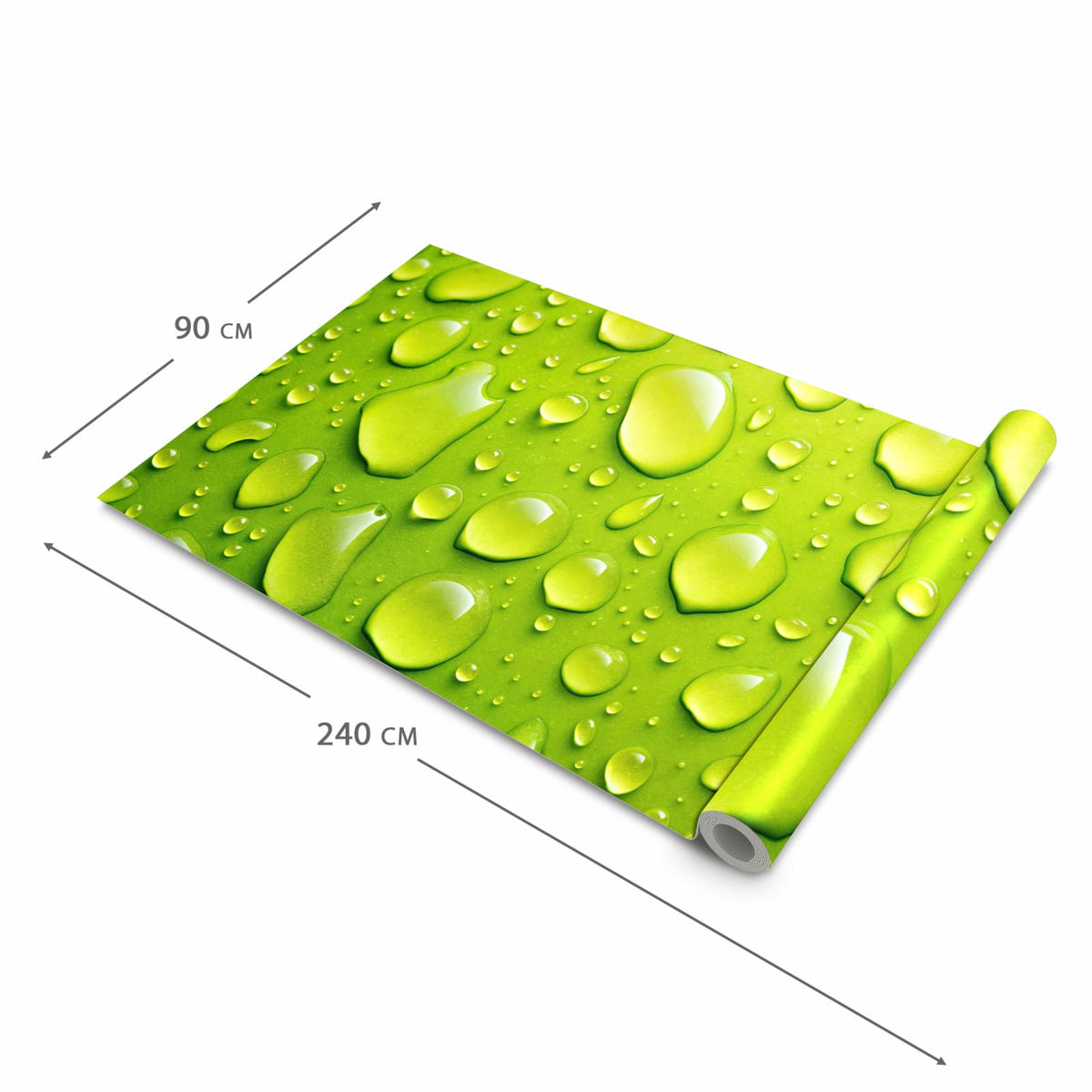 Zeitsparender Küchenteppich mit Motiv Sanfte Wassertropfen in der Grösse 60x180 cm