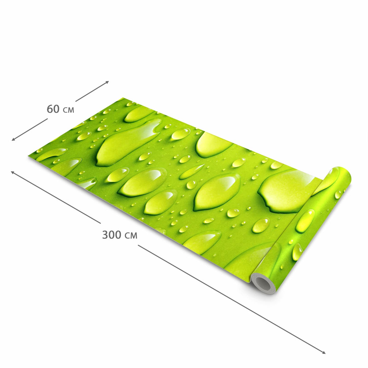 Feuchtigkeitsresistenter Küchenläufer mit Motiv Sanfte Wassertropfen in der Größe 60x180 cm