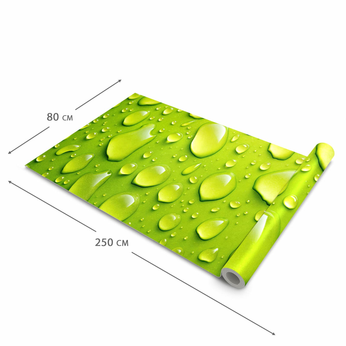 Bodenschonender abwaschbarer Küchenteppich mit Motiv Sanfte Wassertropfen in der Grösse 60x180 cm