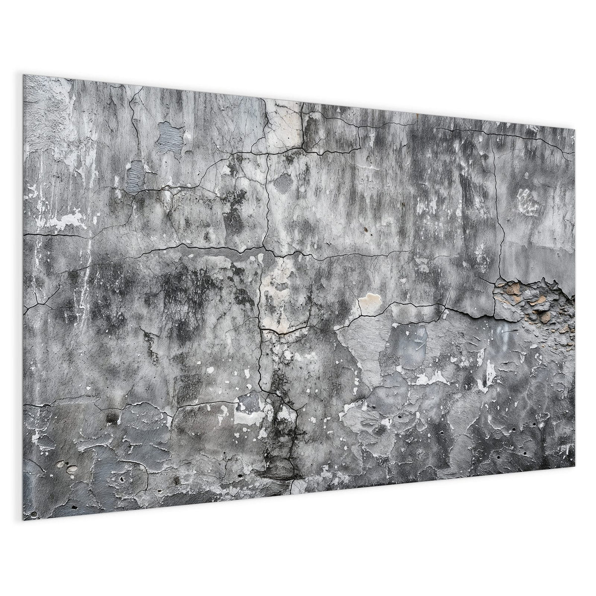 4 mm Glas statt lackiertem Blech – Magnettafel - Grauer Putz mit Rissen
