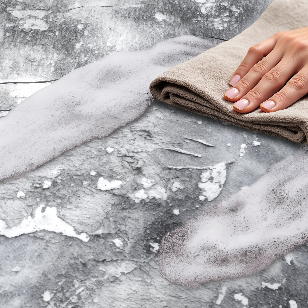 Hygienischer Küchenläufer mit Motiv Gealterte Wandoberfläche - einfach zu reinigen