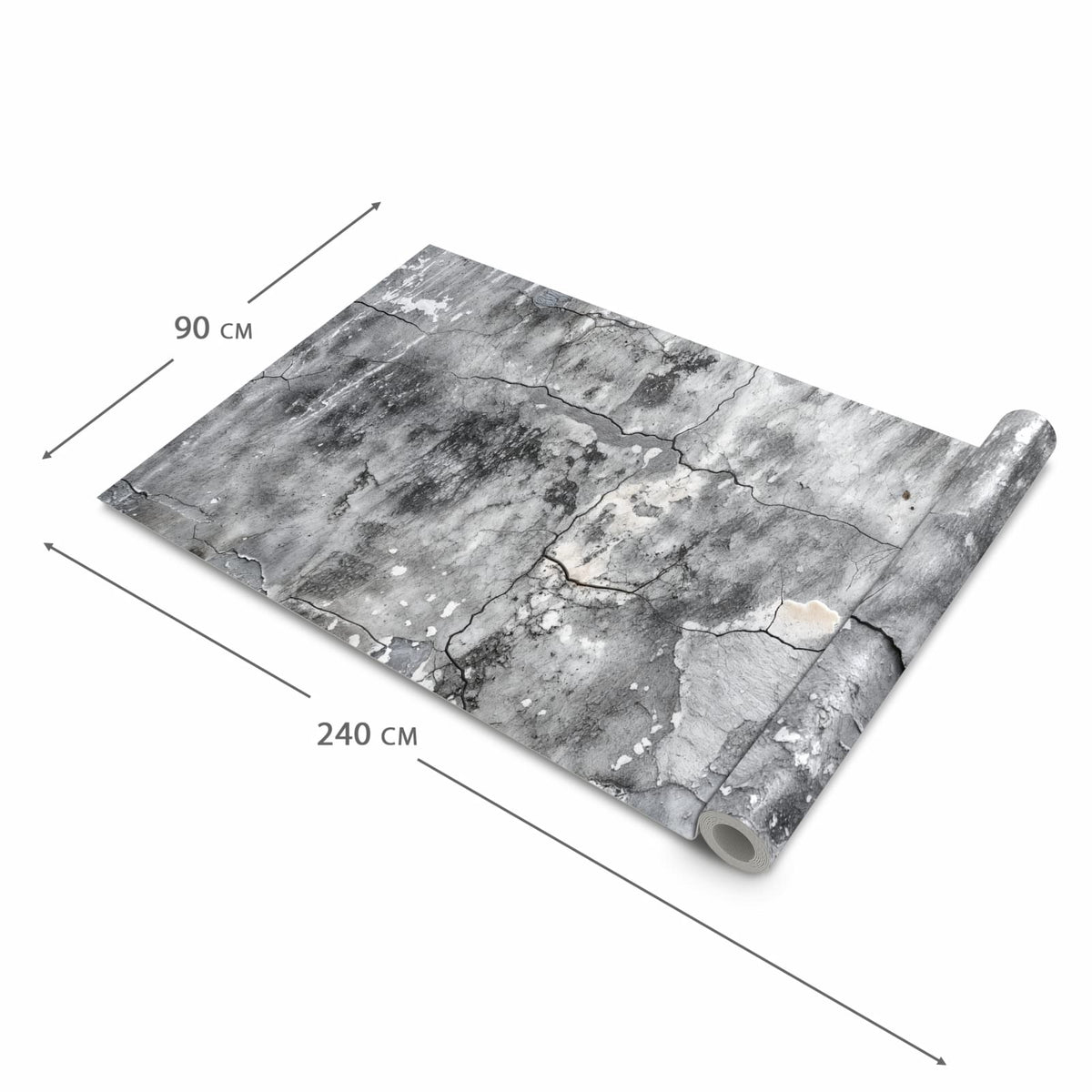 Abriebfester Küchenteppich mit Motiv Gealterte Wandoberfläche in der Grösse 60x150 cm