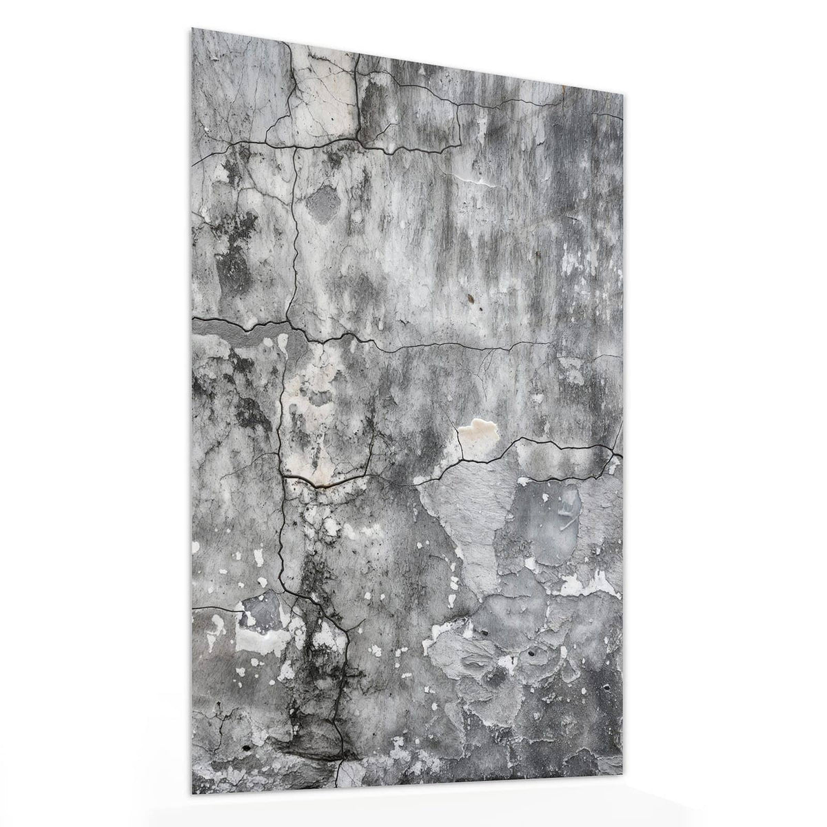 11 Größen – von 30 × 60 bis 60 × 150 cm – Wandbild - Grauer Putz mit Rissen - Hochformat