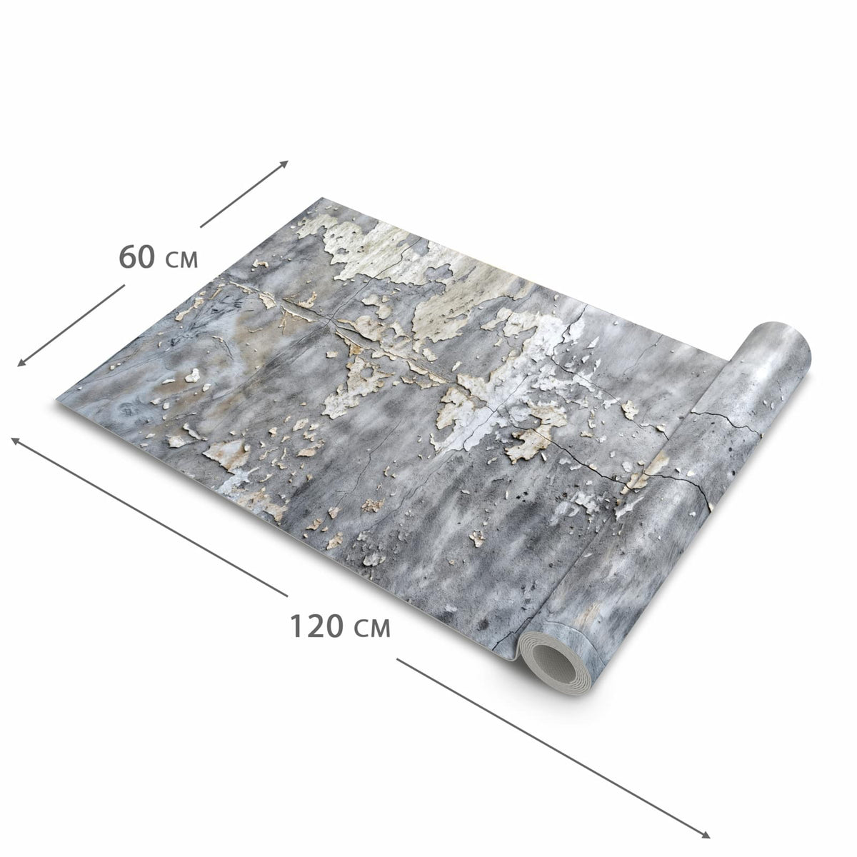 Wasserabweisender Küchenteppich mit Motiv Abblätternde Wand in der Grösse 60x120 cm