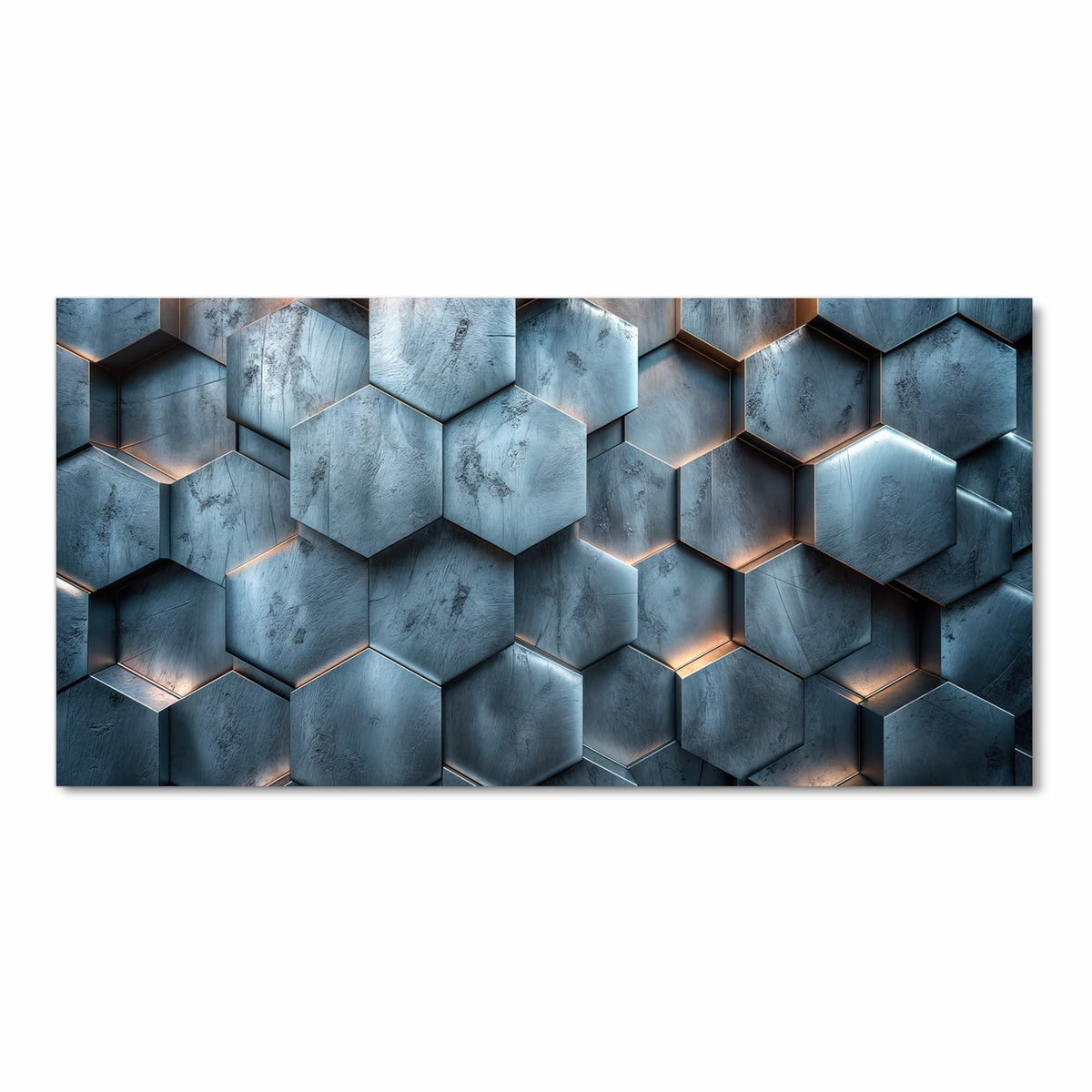 Schmutzabweisender waschbarer Küchenteppich mit Motiv Hexagon Struktur in Frontansicht
