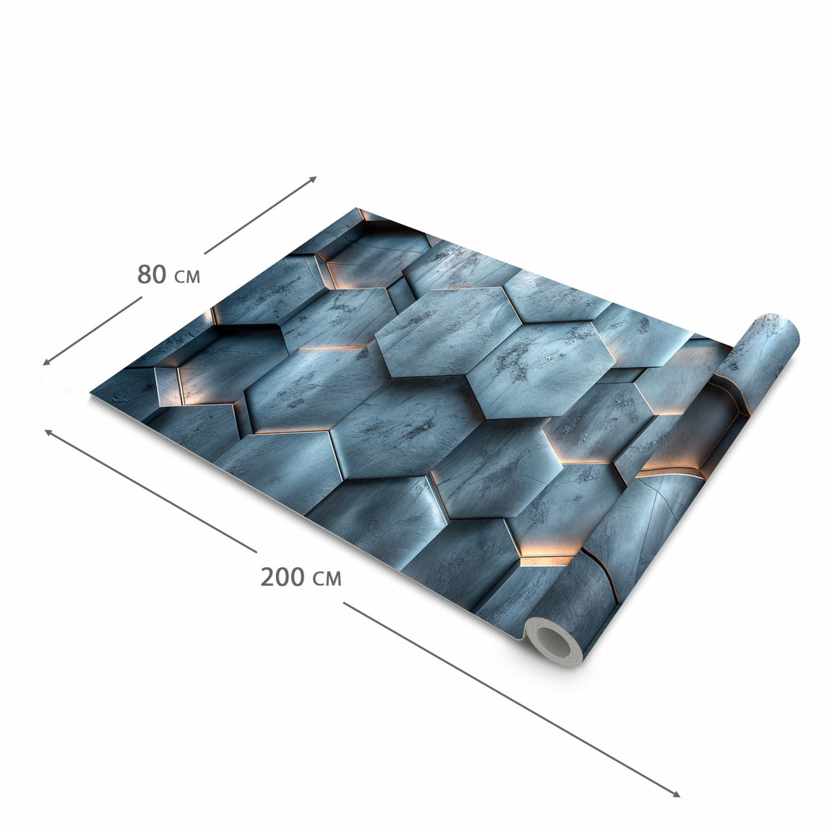 Küchenteppich mit Motiv Hexagon Struktur in der Grösse 60x120 cm für sichere Aufbewahrung