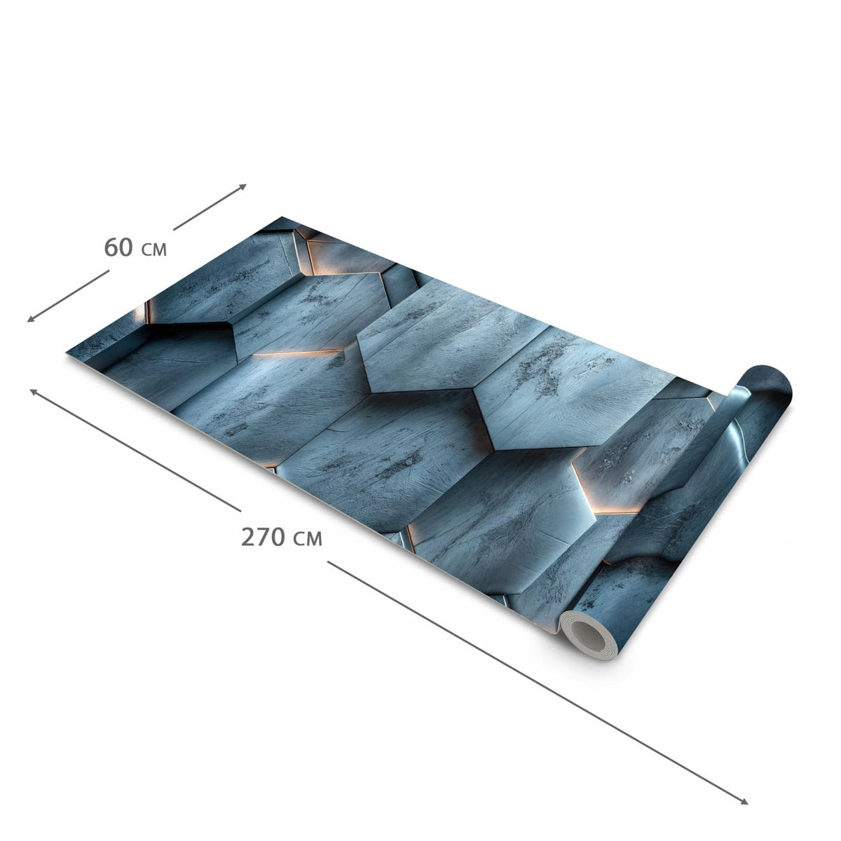 Bodenschonender moderner Küchenläufer mit Motiv Hexagon Struktur in der Grösse 60x120 cm