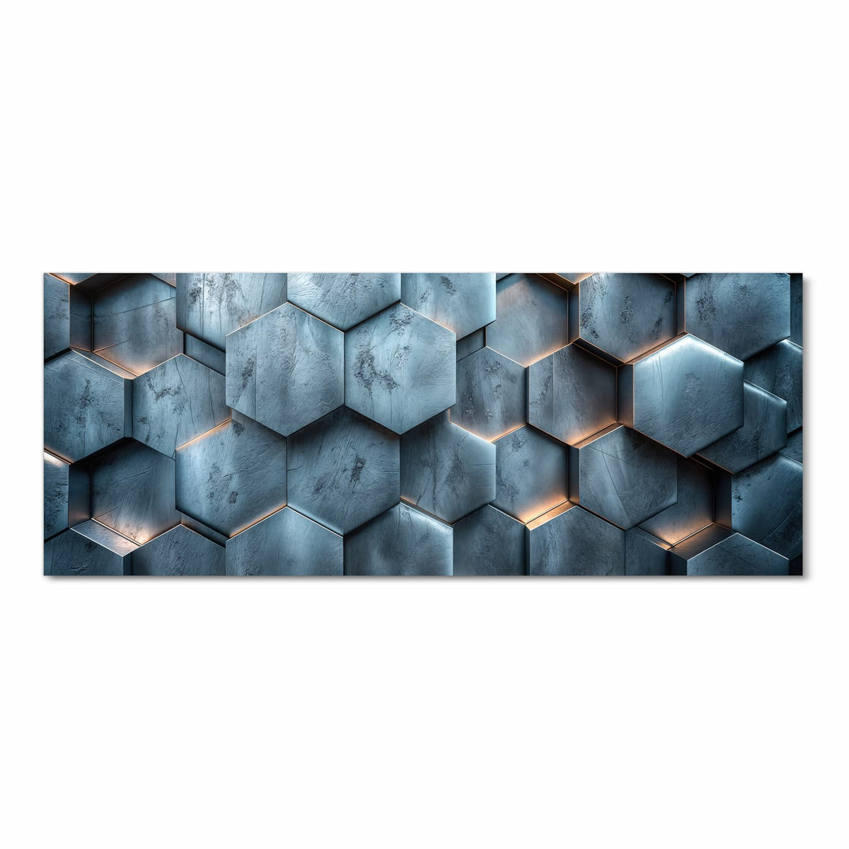 Geruchsneutraler großer Küchenteppich mit Motiv Hexagon Struktur in Frontansicht