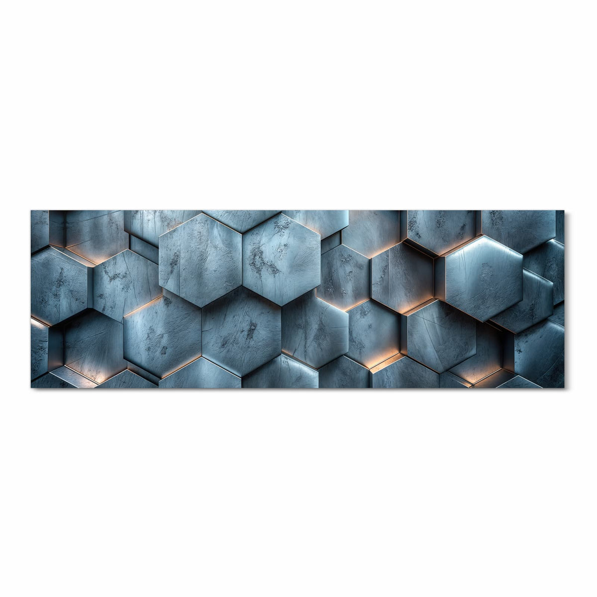 Langlebiger rutschfester Küchenteppich mit Motiv Hexagon Struktur in Frontansicht