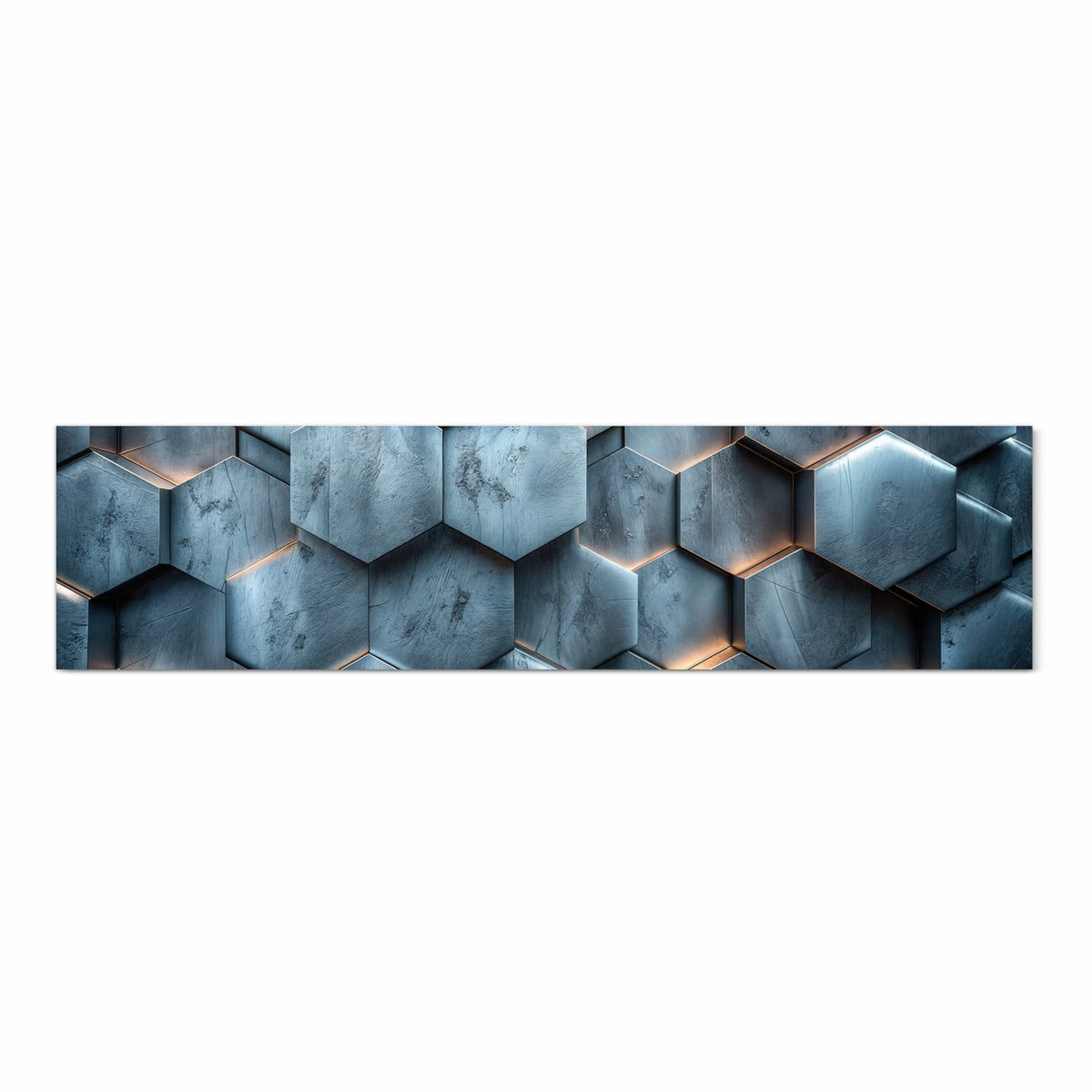Flacher waschbarer Küchenteppich mit Motiv Hexagon Struktur in Frontansicht