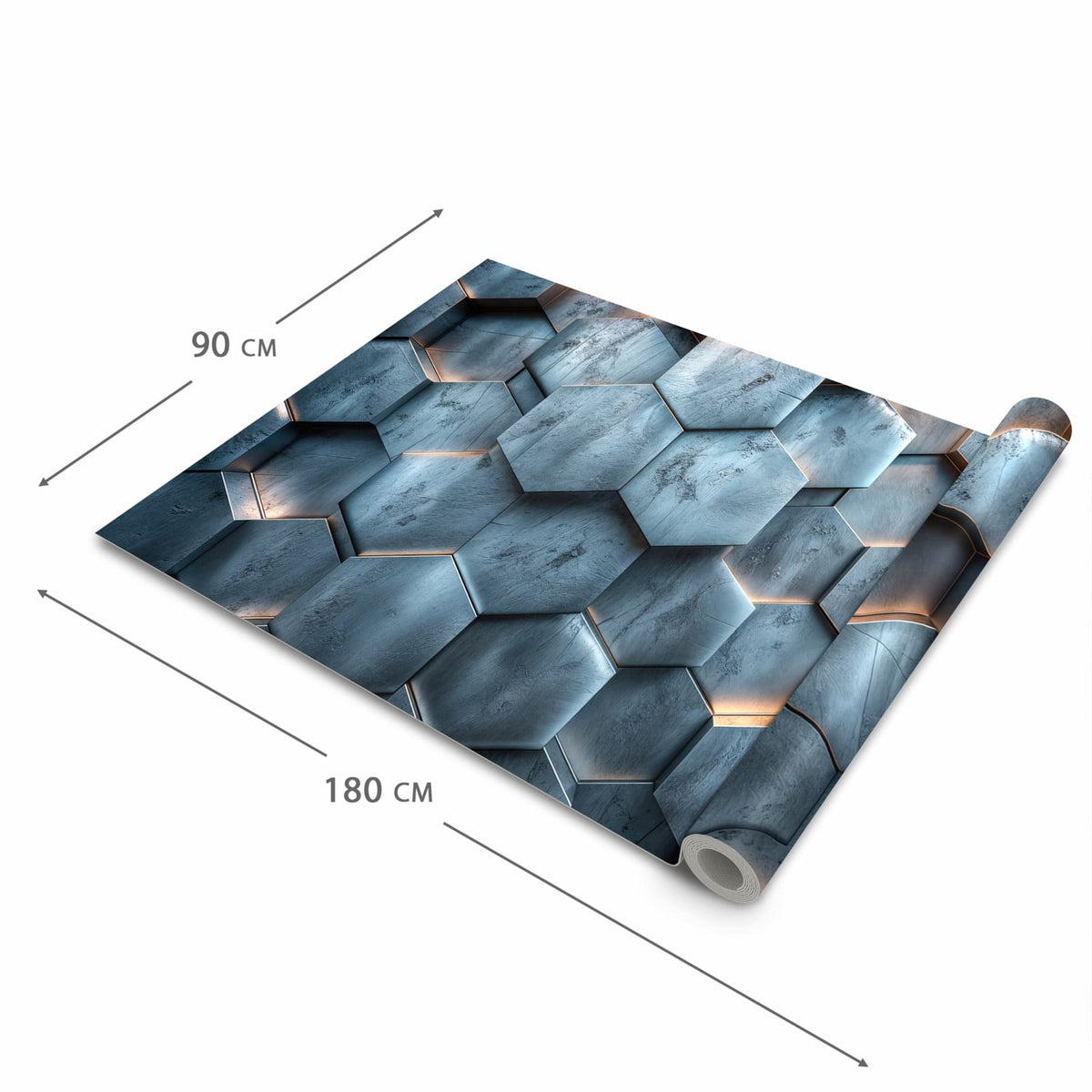 UV-beständiger Küchenteppich mit Motiv Hexagon Struktur in der Grösse 60x120 cm