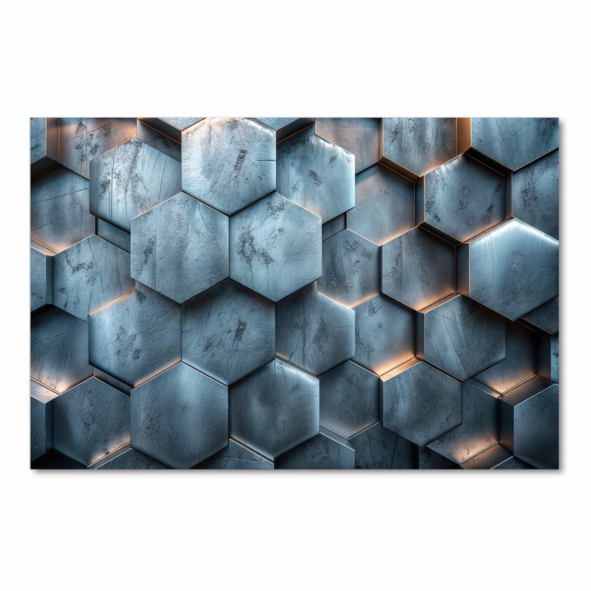 Rutschfester Küchenläufer mit Motiv Hexagon Struktur in Frontansicht