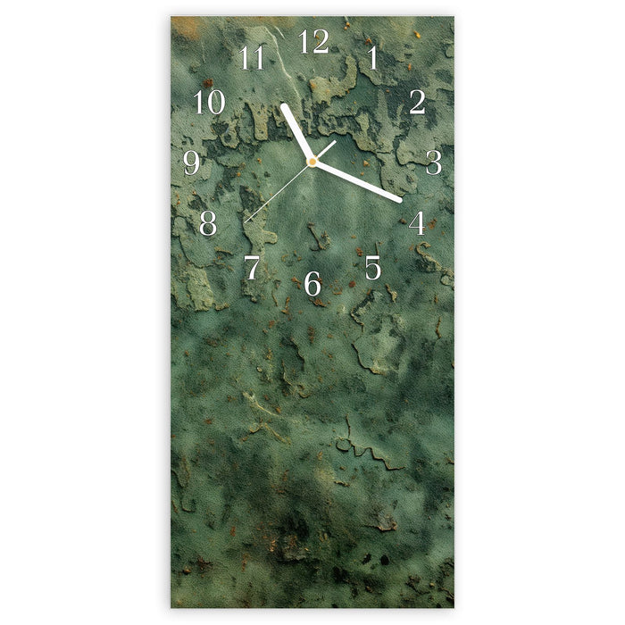 Wanduhr Verwitterte Textur aus Glas – Hochformat 30 × 60 cm mit Ziffernblatt Klassisch