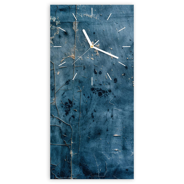 Wanduhr Alte Steinwand aus Glas – Hochformat 30 × 60 cm mit Ziffernblatt Linie
