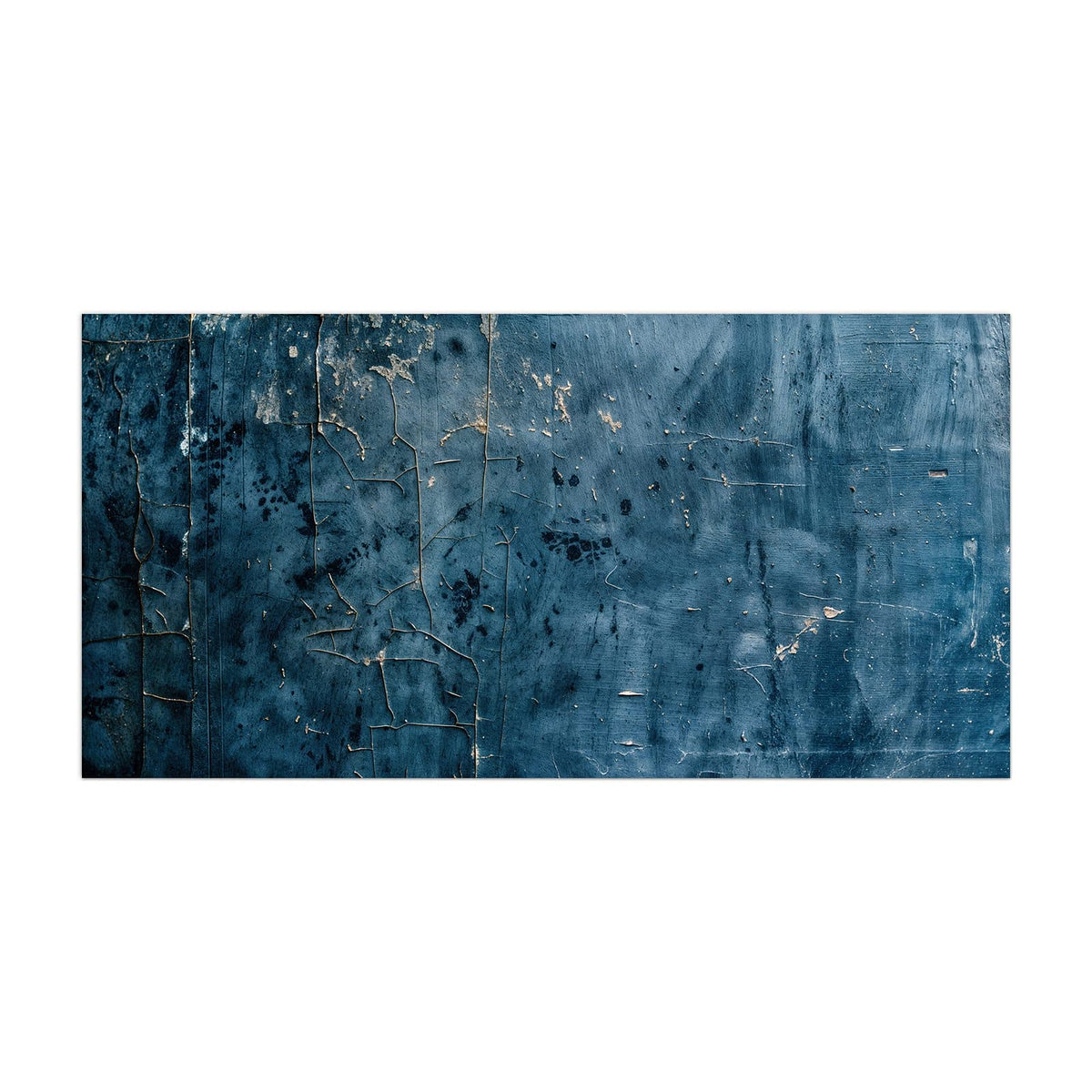 Küchenrückwand aus Glas Verwittertes Blau im Hochformat, Motiv bildfüllend von vorn