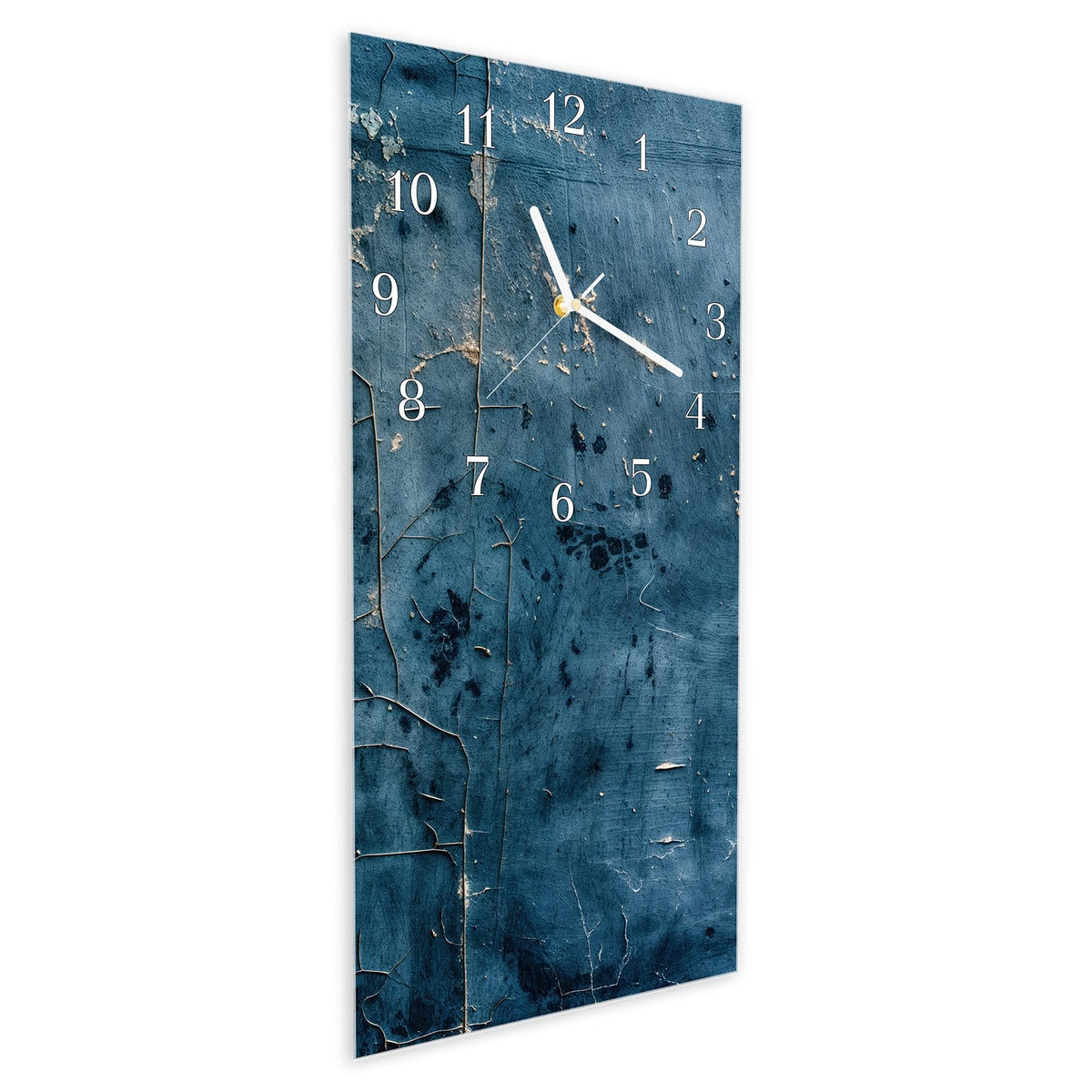 Vormontiert – mit Schwebeeffekt – Wanduhr Alte Steinwand aus Glas – Hochformat 30 × 60 cm
