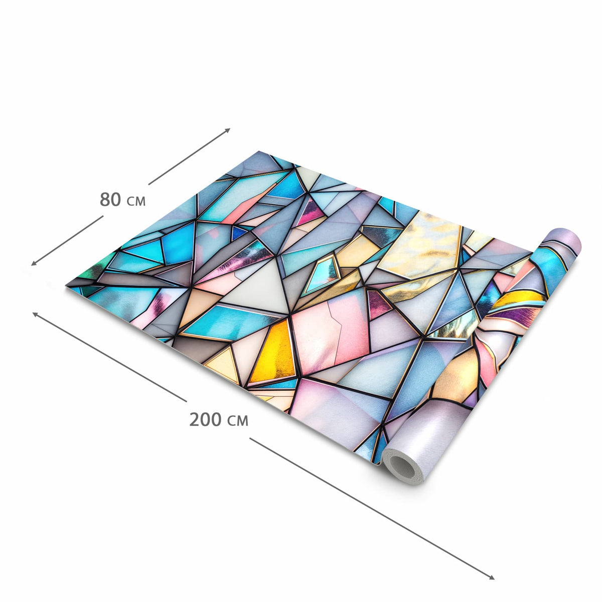 Küchenteppich mit Motiv Buntes Glasmosaik in der Grösse 90x240 cm für sicheres Aufbewahren