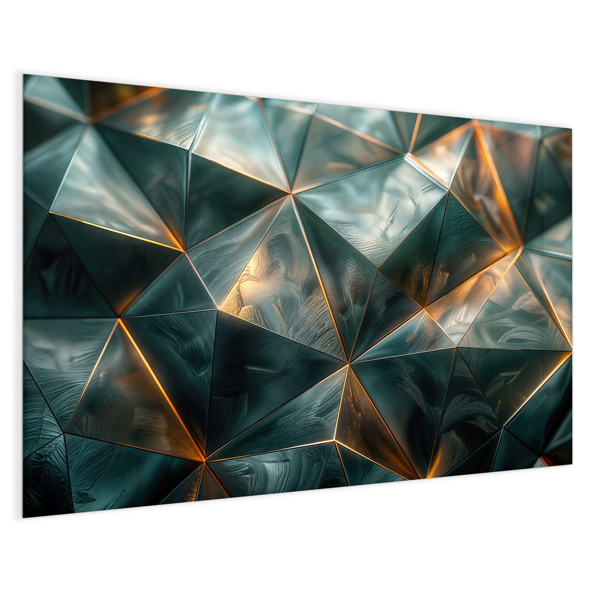 4 mm Glas statt lackiertem Blech – Magnettafel - Dreiecke mit Goldkanten