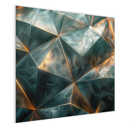 Magnettafel mit dem Motiv Dreiecke mit Goldkanten