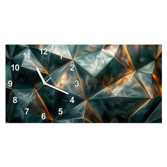 Wanduhr Kunstvolle Geometrie aus Glas – Querformat 60 × 30 cm mit Ziffernblatt Modern