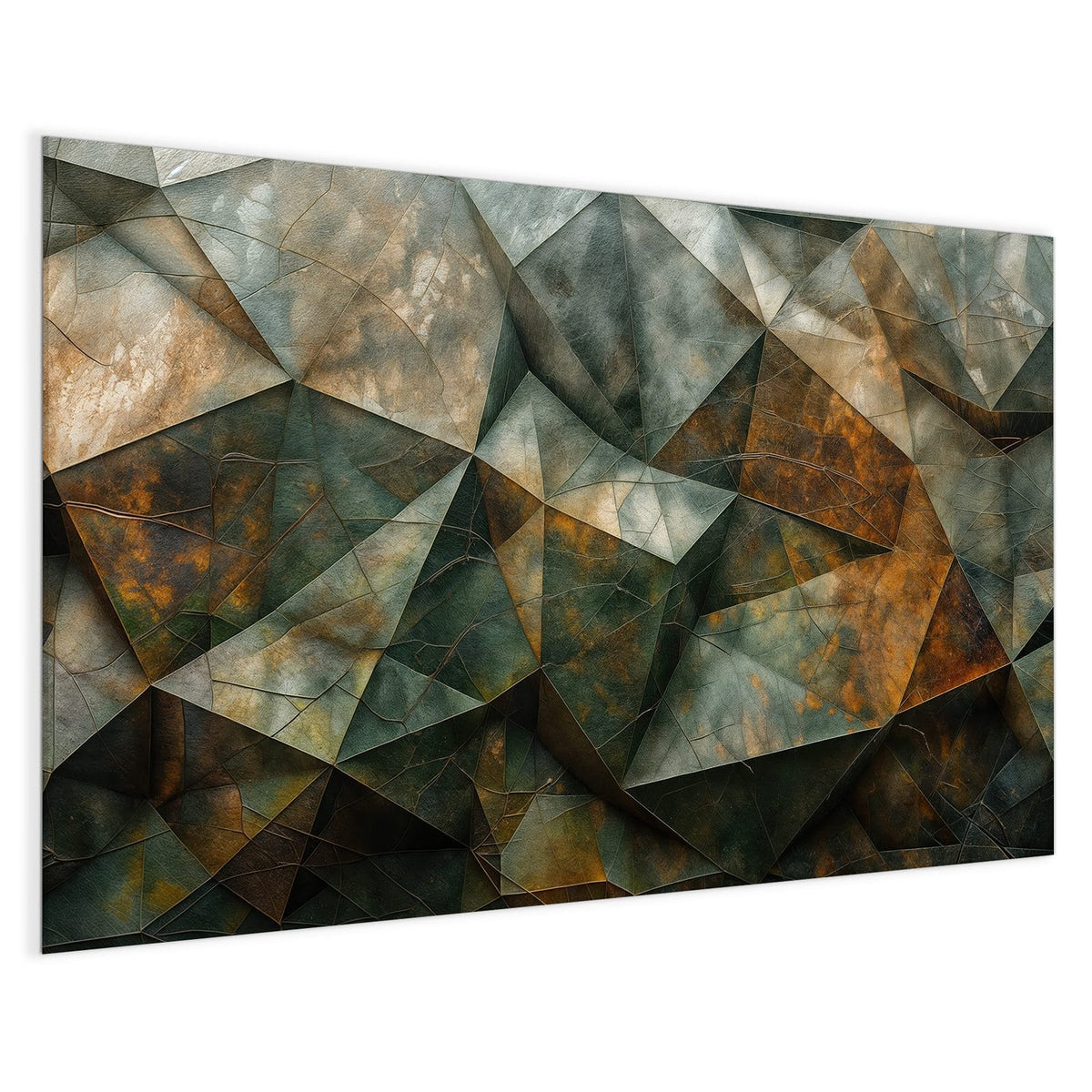 4 mm Glas statt lackiertem Blech – Magnettafel - Grüne Steinfacetten