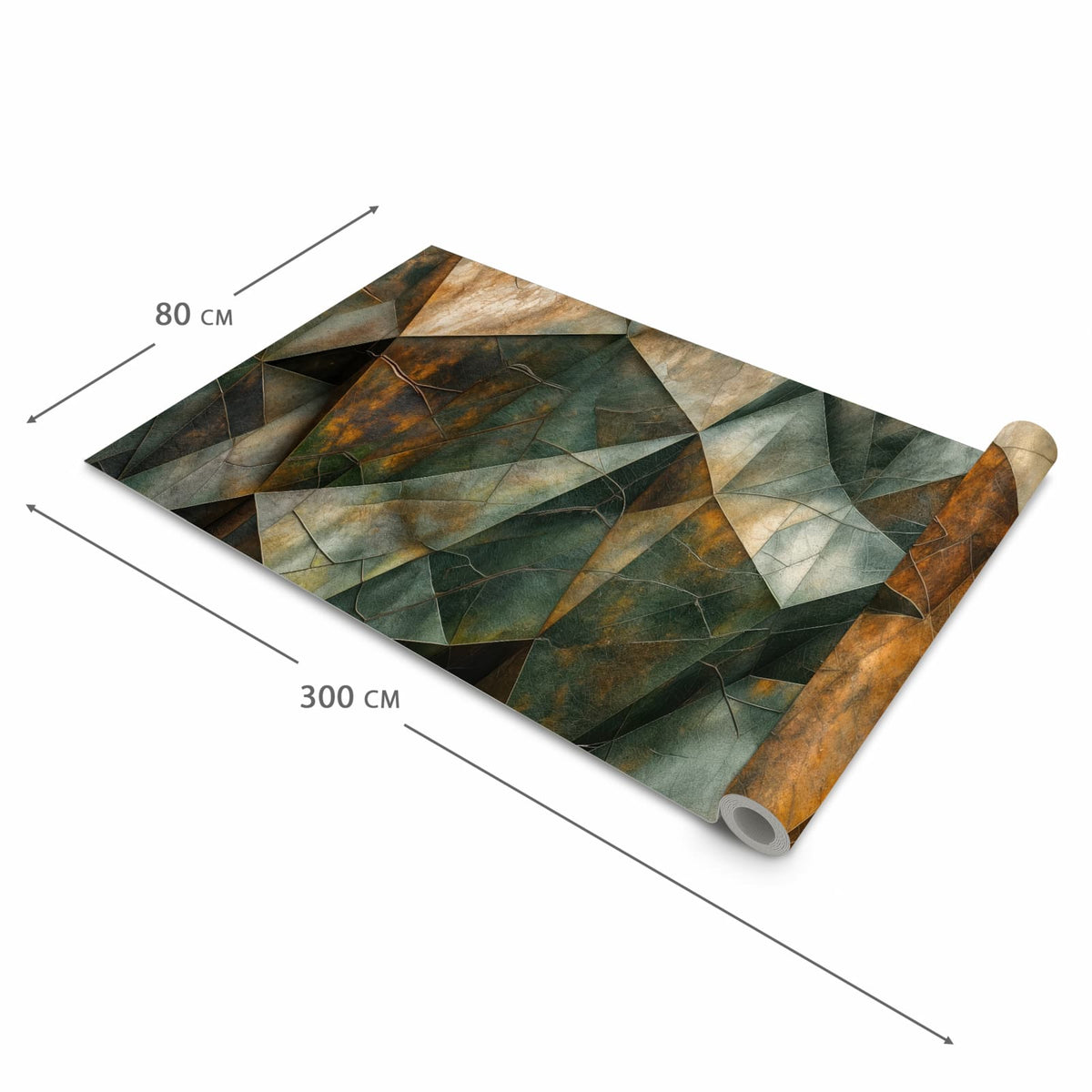 Waschbarer Küchenläufer mit Motiv Geometrische Abstraktion in der Grösse 90x240 cm für Trittkomfort