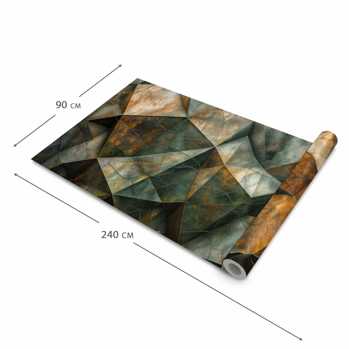 Fleckenresistenter langer Teppich mit Motiv Geometrische Abstraktion in der Grösse 90x240 cm