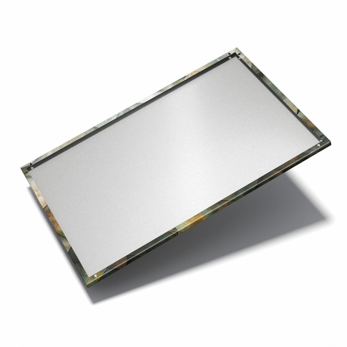 Nur 7 mm – liegt eng an der Wand – Metall Magnettafel - Grüne Steinfacetten