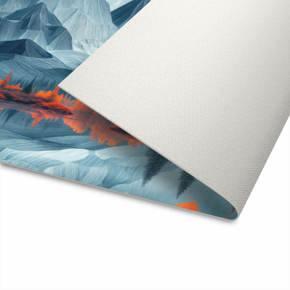 Feuchtigkeitsresistenter Küchenläufer mit Motiv Berge Mit Spiegelung in der Unterseite