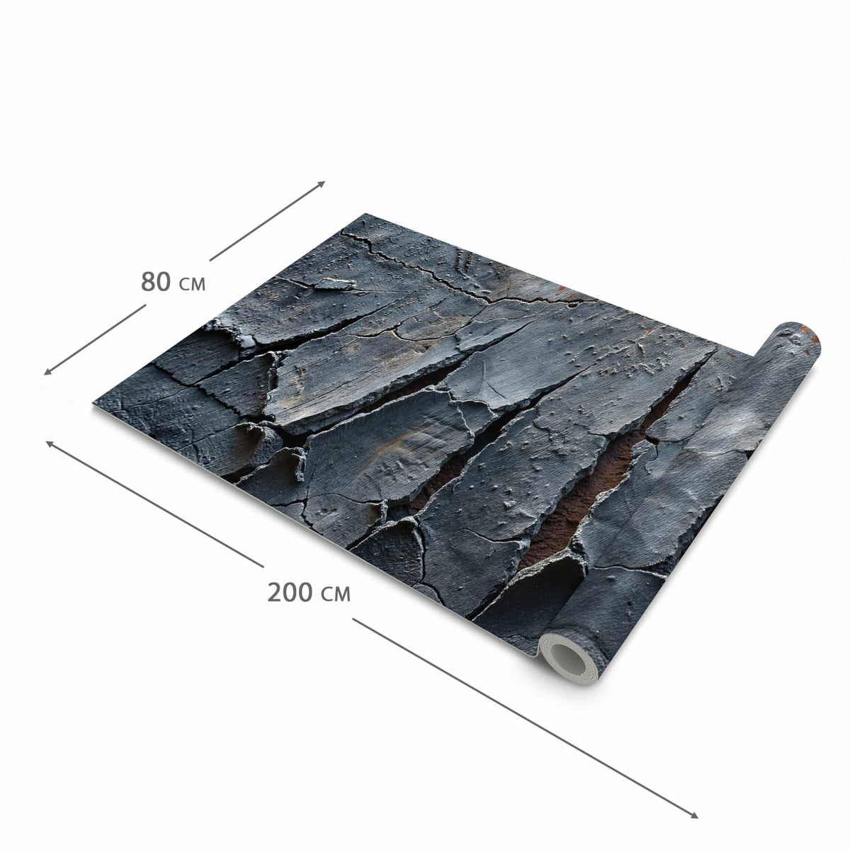 Waschbarer Bodenläufer Teppich mit Motiv Rissige mit Oberfläche in der Grösse 80x300 cm