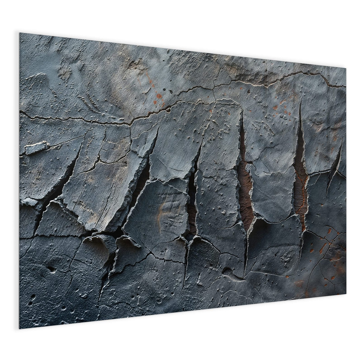 4 mm Glas statt lackiertem Blech – Glas Magnettafel - Rissiger Fels