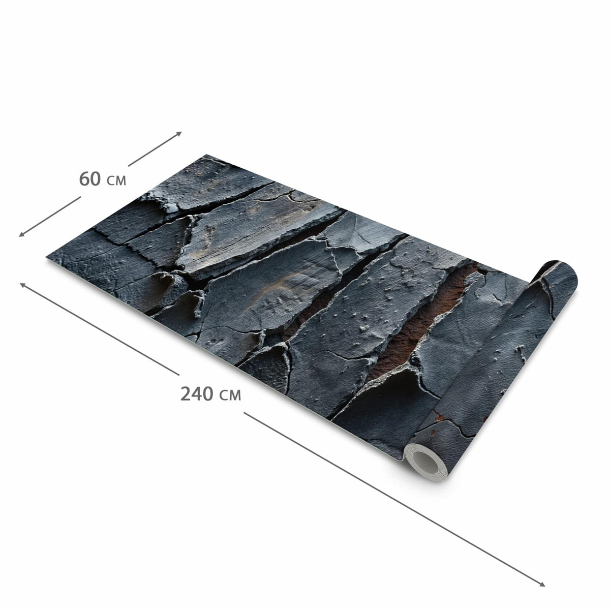 Waschbarer Teppich fürs Esszimmer mit Motiv Rissige mit Oberfläche in der Größe 80x300 cm