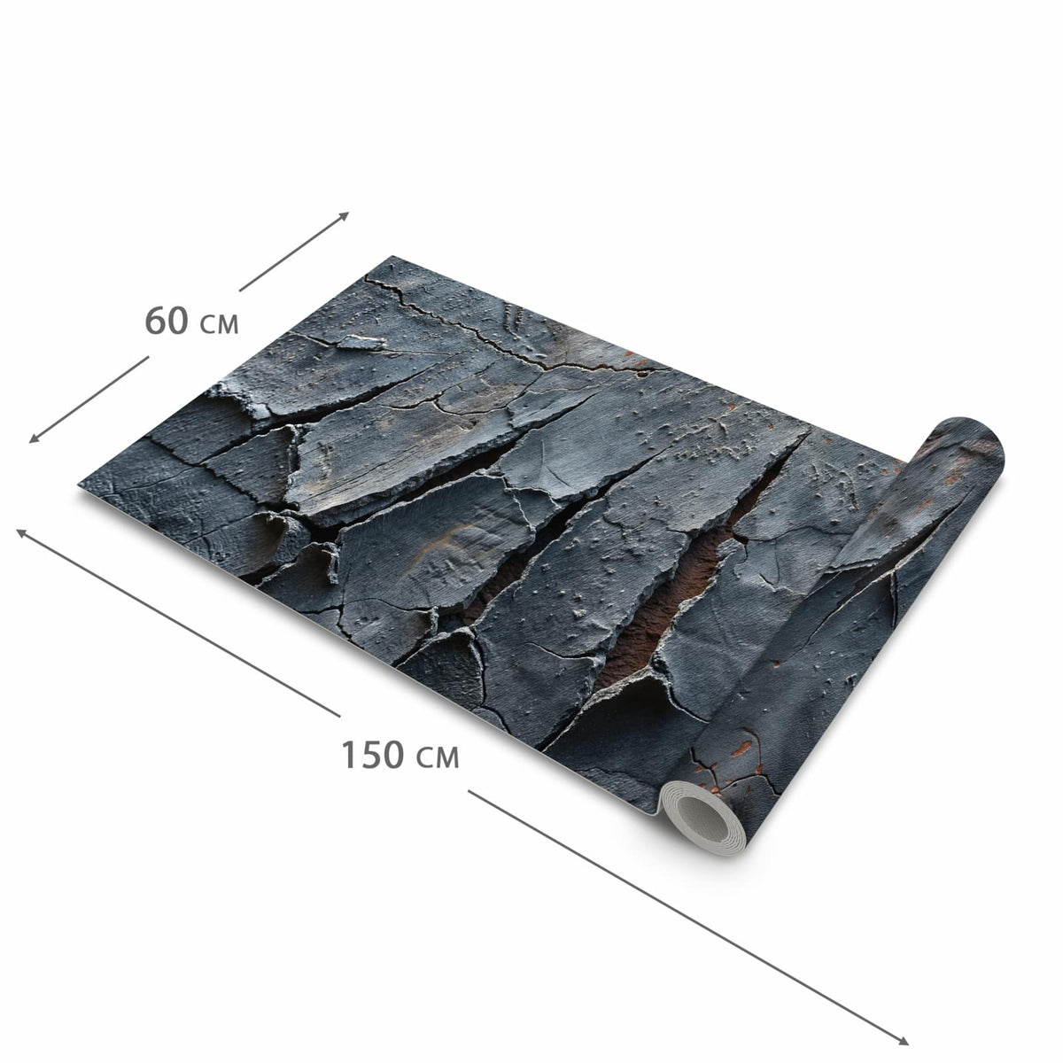 Komfortabler rutschfester Teppich mit Motiv Rissige mit Oberfläche in der Grösse 80x300 cm
