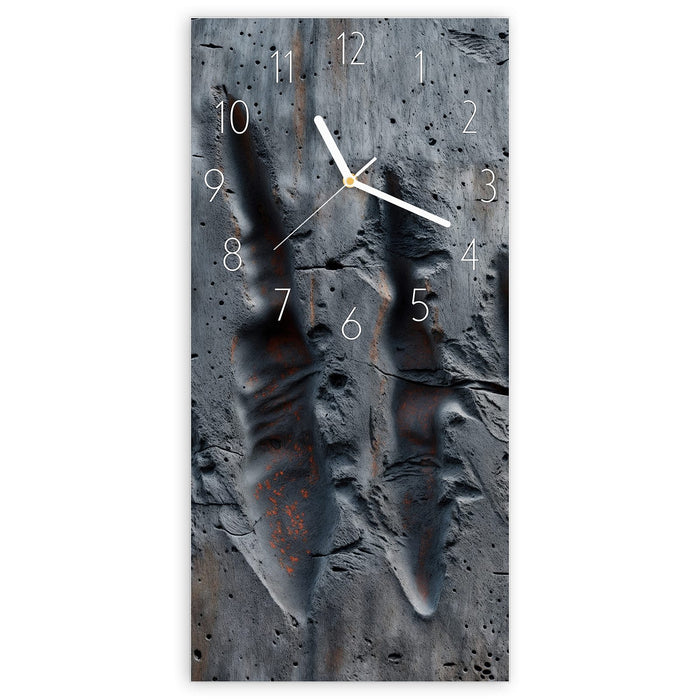 Wanduhr Strukturiertes Muster aus Glas – Hochformat 30 × 60 cm mit Ziffernblatt Elegant