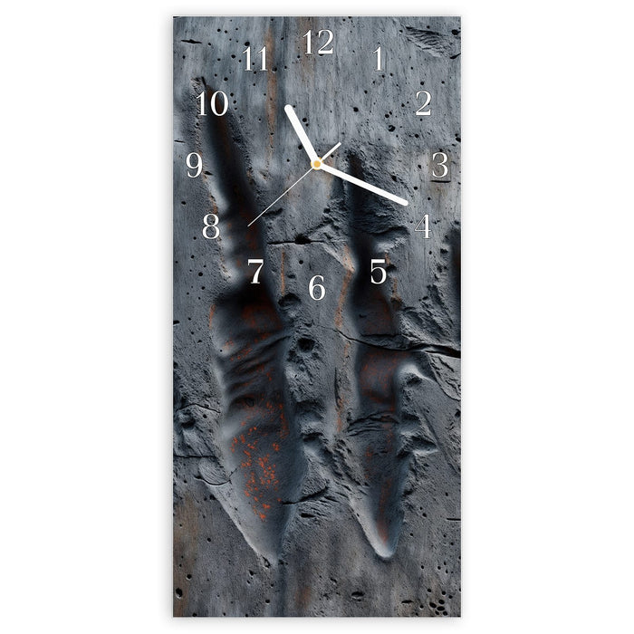 Wanduhr Strukturiertes Muster aus Glas – Hochformat 30 × 60 cm mit Ziffernblatt Klassisch