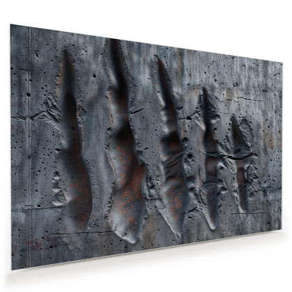 Wandbild mit dem Motiv Rostspuren im Beton