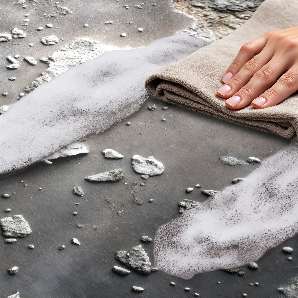 Wasserabweisender Küchenteppich mit Motiv Verwitterte Oberfläche - einfach zu reinigen