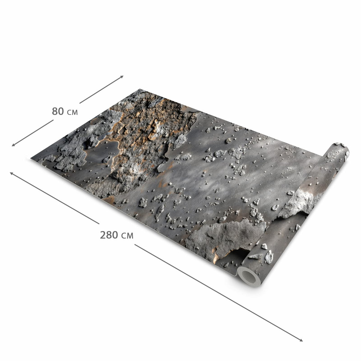 Bodenschonender Küchenteppich mit Motiv Verwitterte Oberfläche in der Grösse 80x280 cm