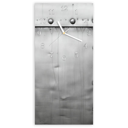 Wanduhr mit dem Motiv Stahlplatten mit Nieten