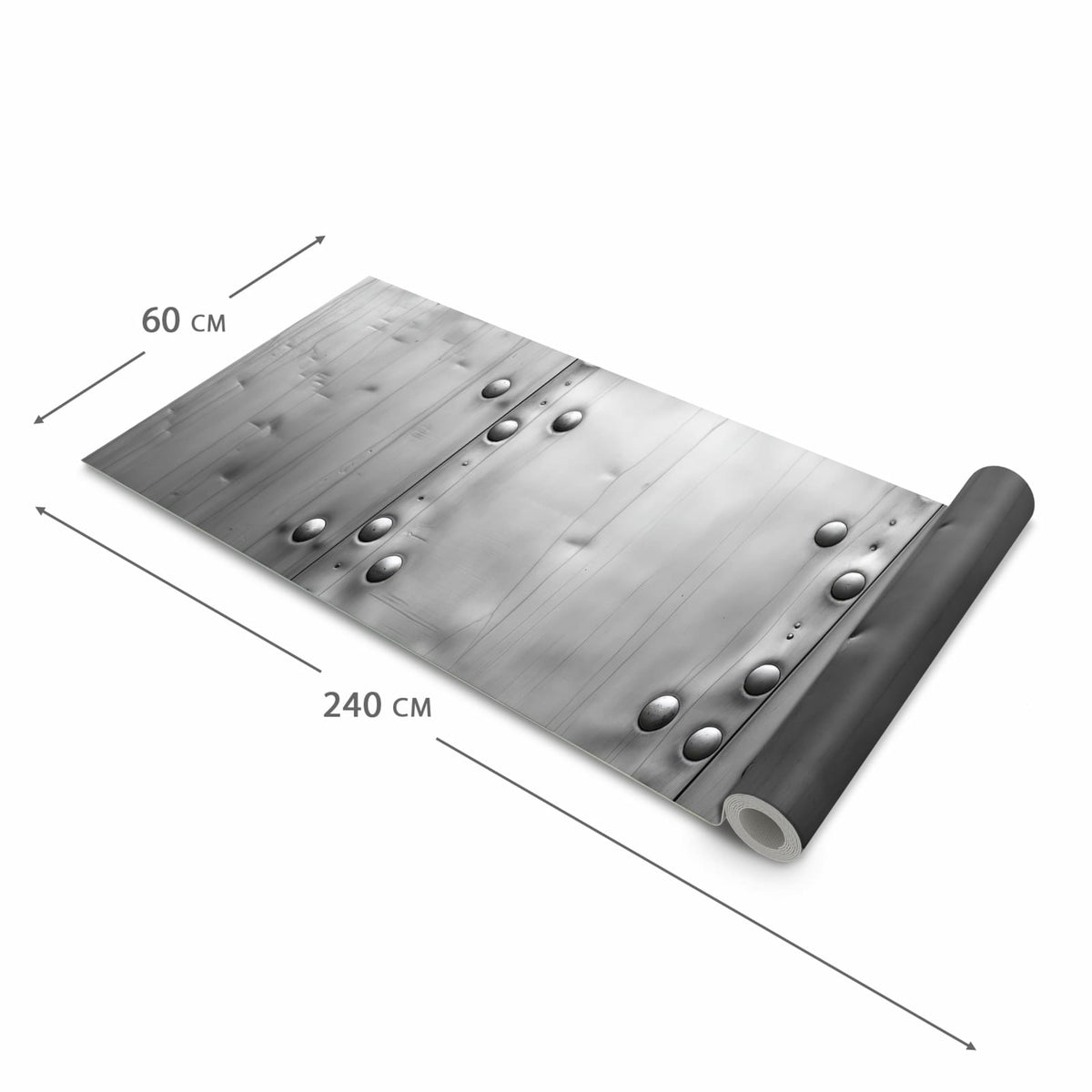 UV-beständiger Küchenläufer mit Motiv Metallplattenoptik in der Grösse 80x280 cm