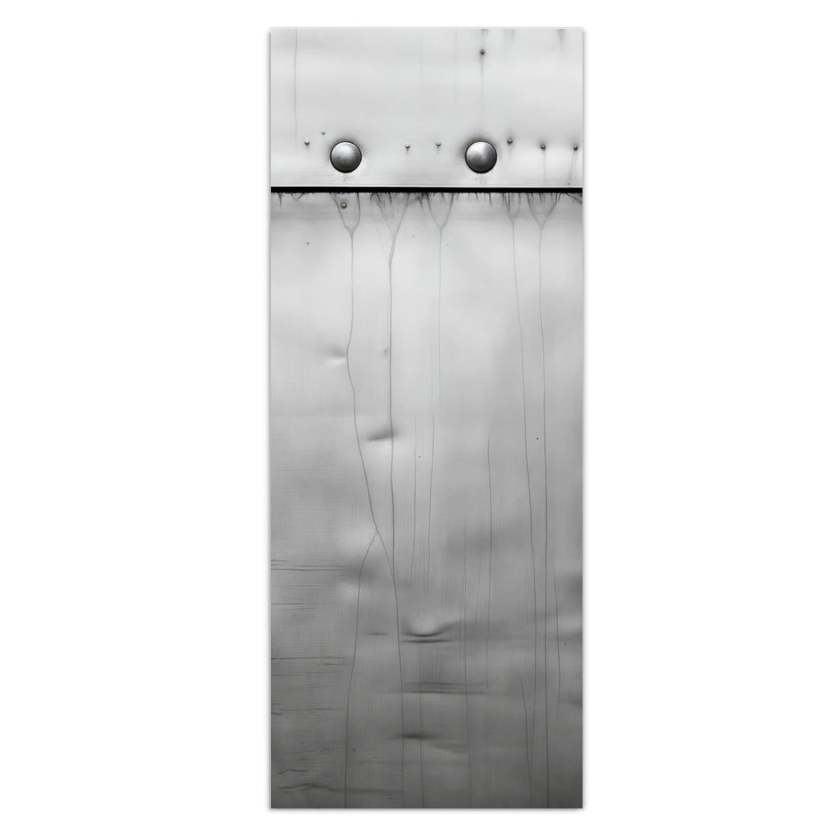 Wandbild - Stahlplatten mit Nieten - Hochformat – Graue Metallplatten mit Nieten