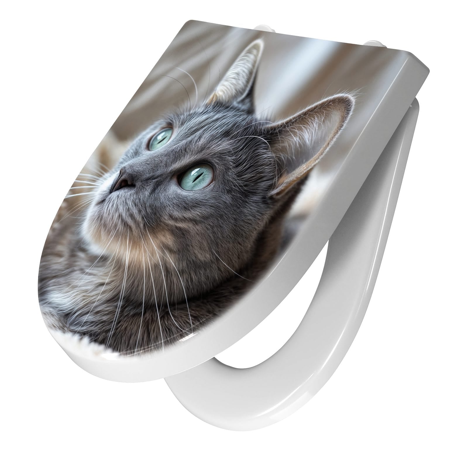 WC-Sitz mit Absenkautomatik Kuschelige Katze