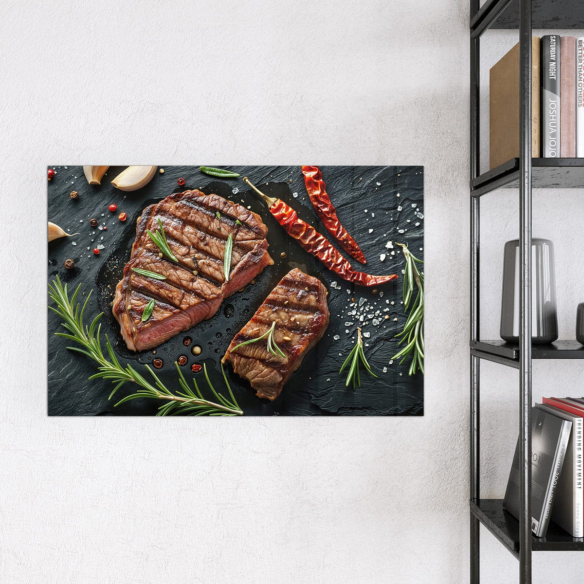 9 Größen – von 30 × 30 bis 120 × 90 cm – Magnettafel - Saftiges Rosmarinsteak