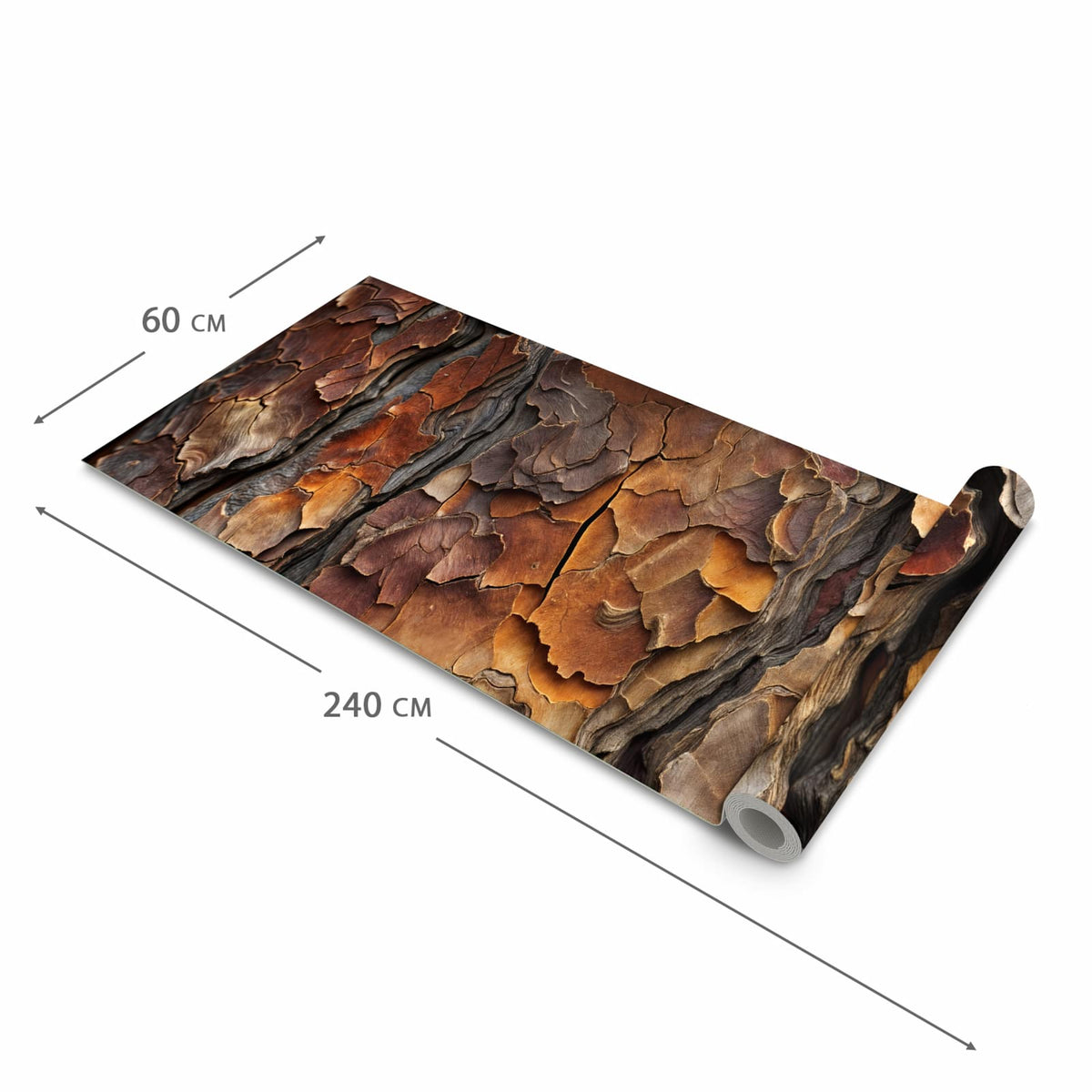 Schmutzabweisender Küchenläufer mit Motiv Baumrindenstruktur in der Grösse 80x200 cm