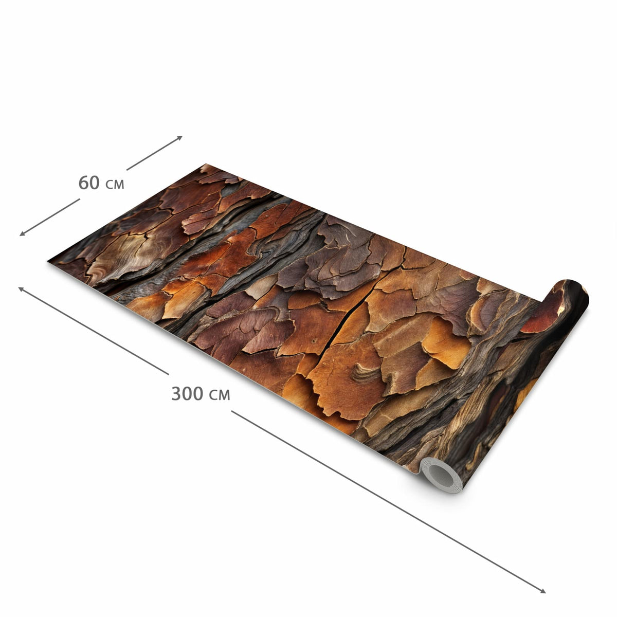 Langlebiger rutschfester Küchenläufer mit Motiv Baumrindenstruktur in der Grösse 80x200 cm